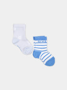 Set calze celesti per neonato con logo,Givenchy Kids,H30224 771